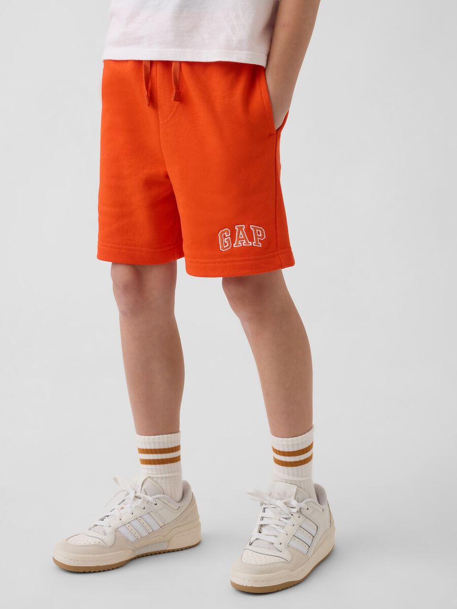 Shorts in misto cotone arancioni da bambino regular fit_1