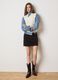 Regular fit black corduroy mini skirt_0