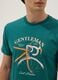 T-shirt verde a maniche corte in puro cotone regular fit_2