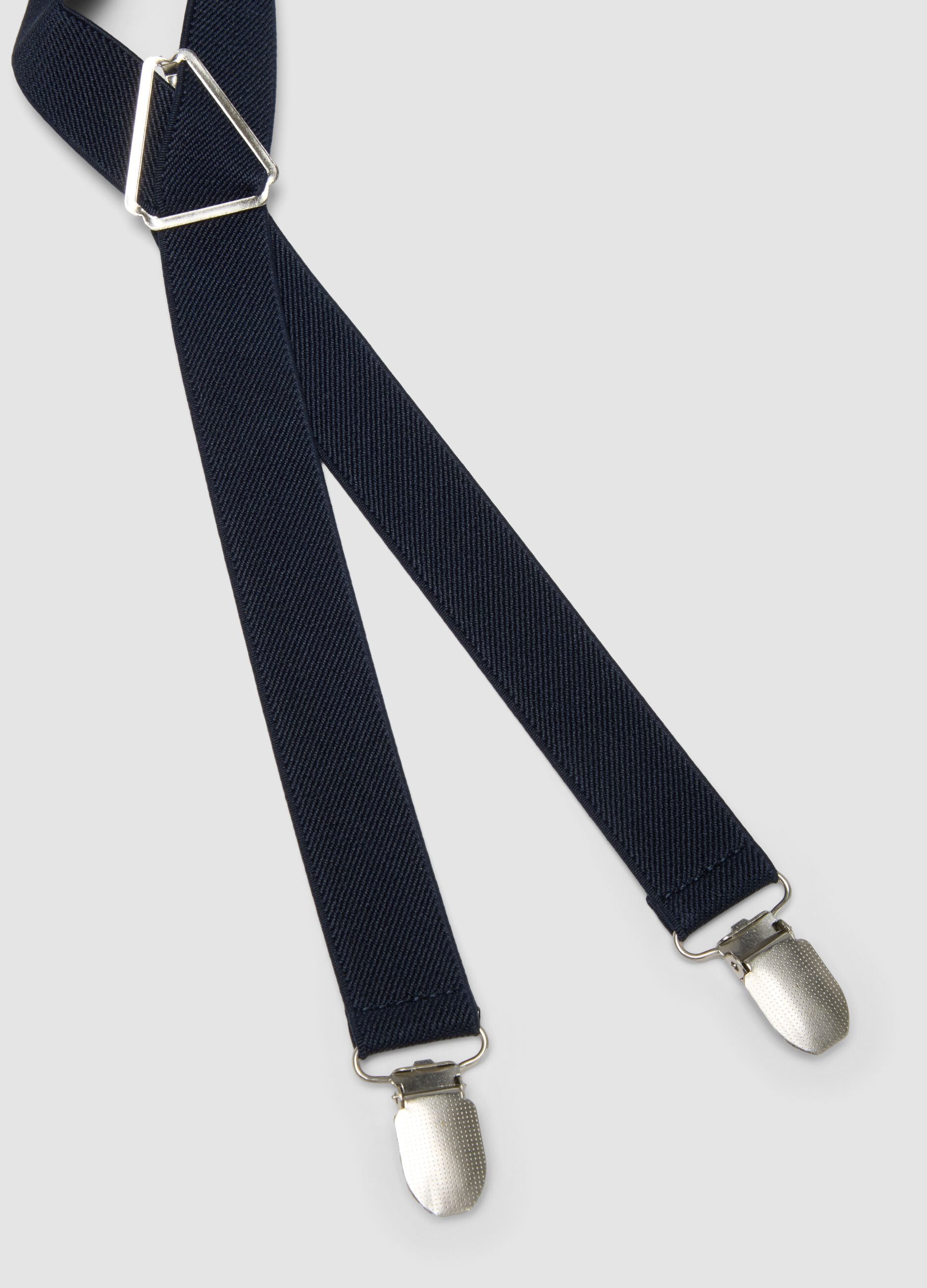 Blue elasticated braces with clips