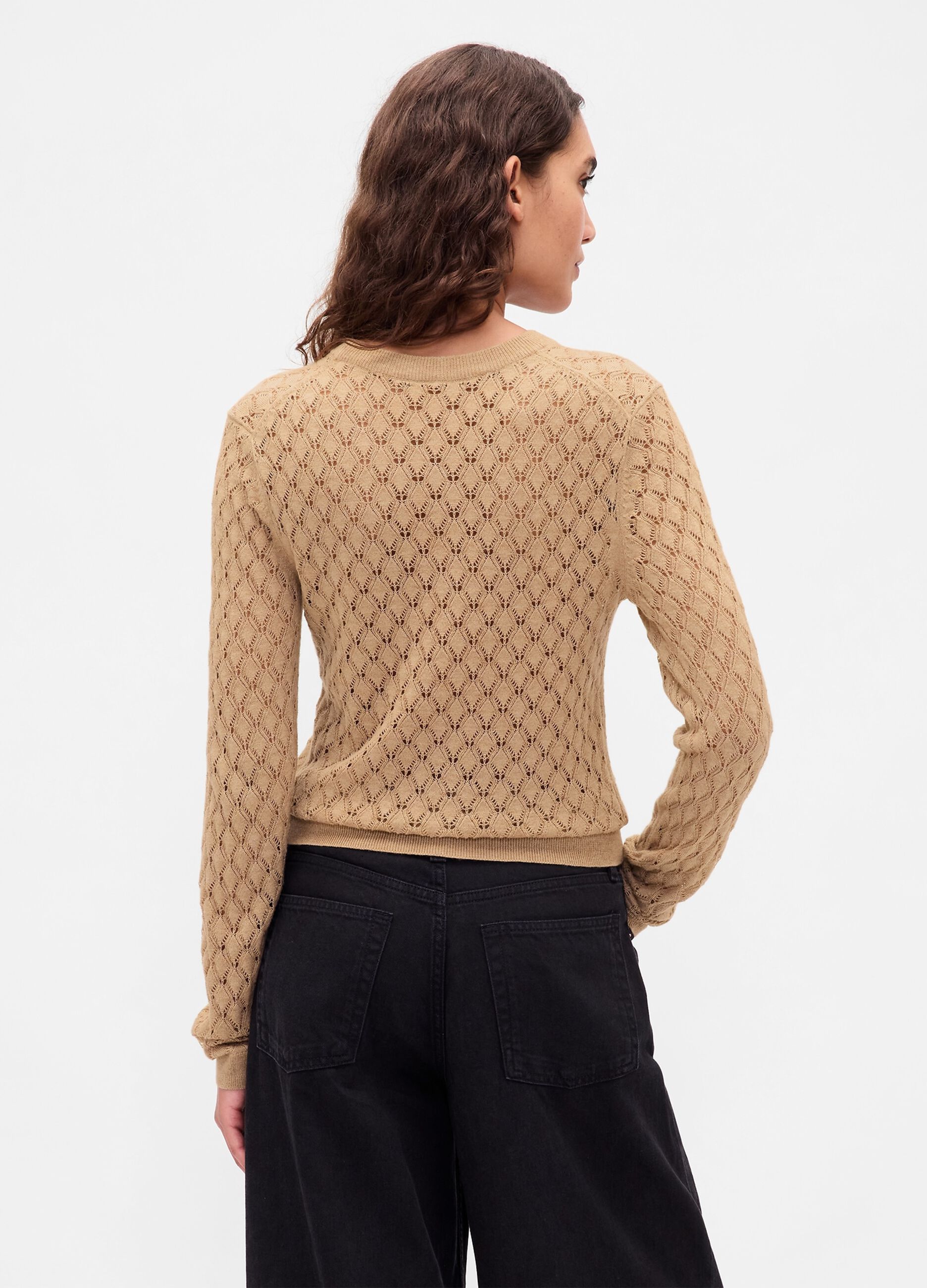 Beige wool blend jumper
