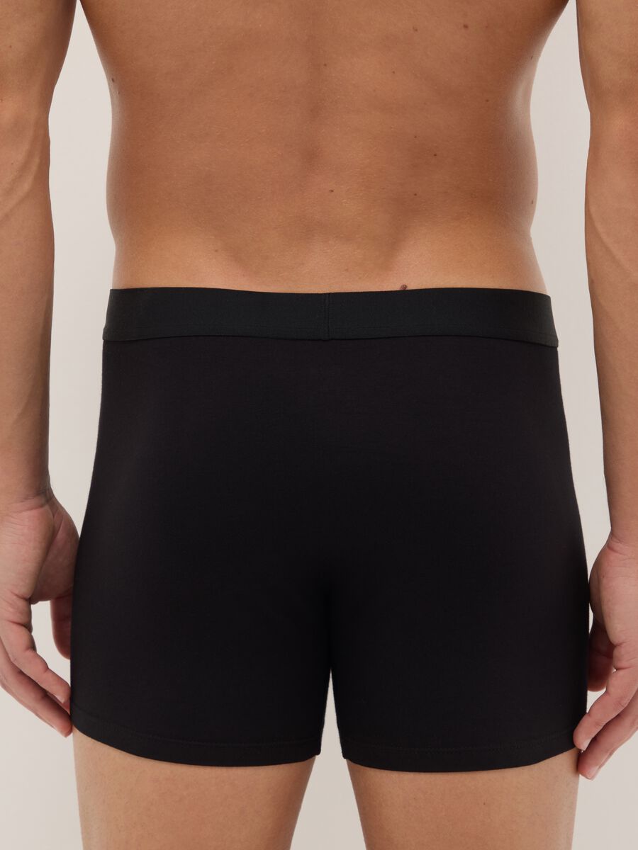 Regular fit black cotton stretch boxer tripack_2