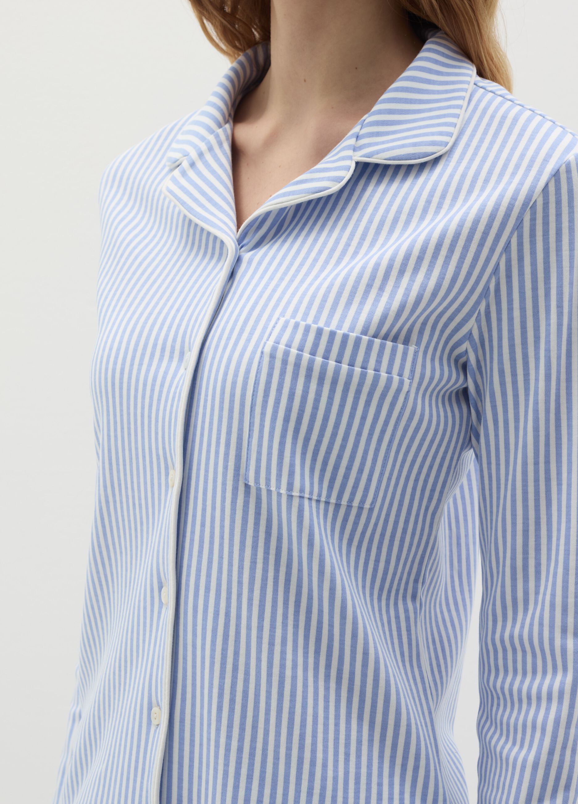 Long pyjamas in striped cotton