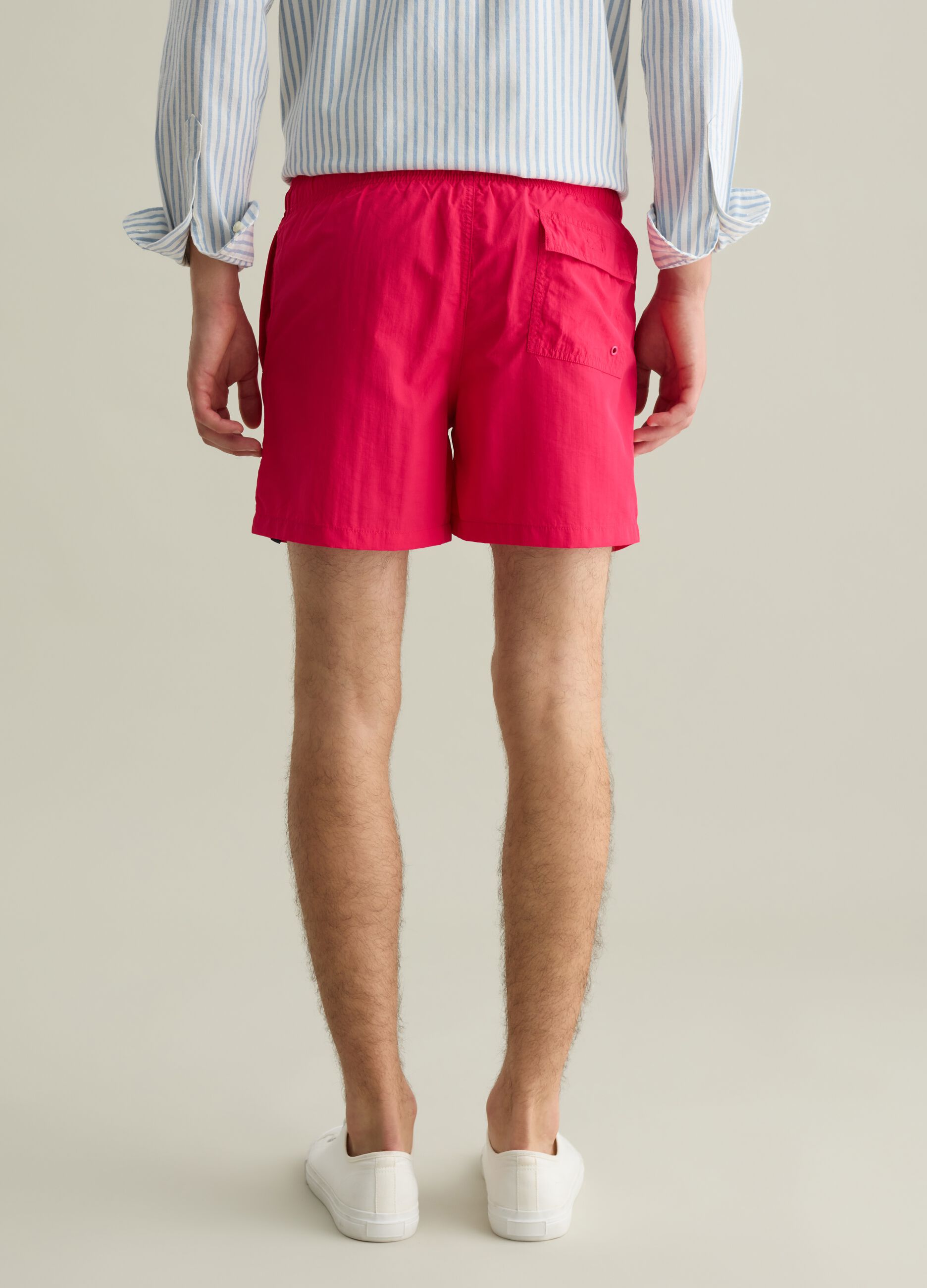 Men’s regular-fit swim boxers in pink blend with elastic waist