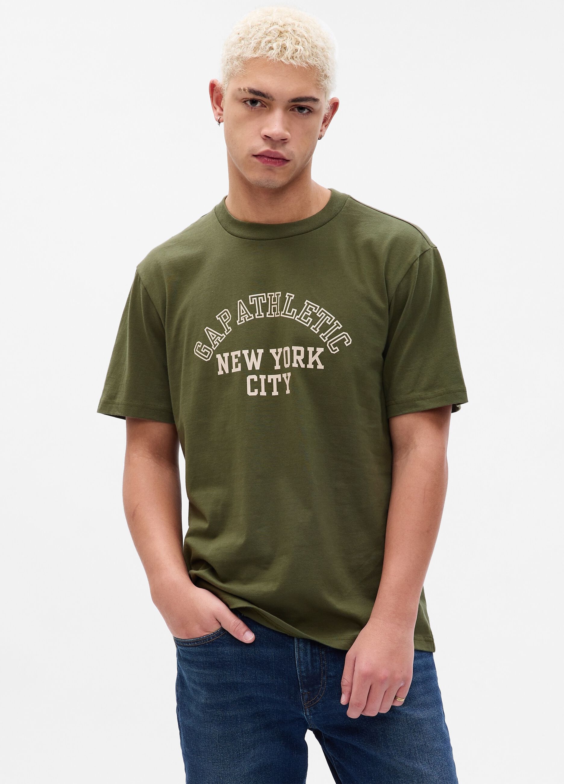 Ovs T-shirt con stampa logo Athletics e lettering