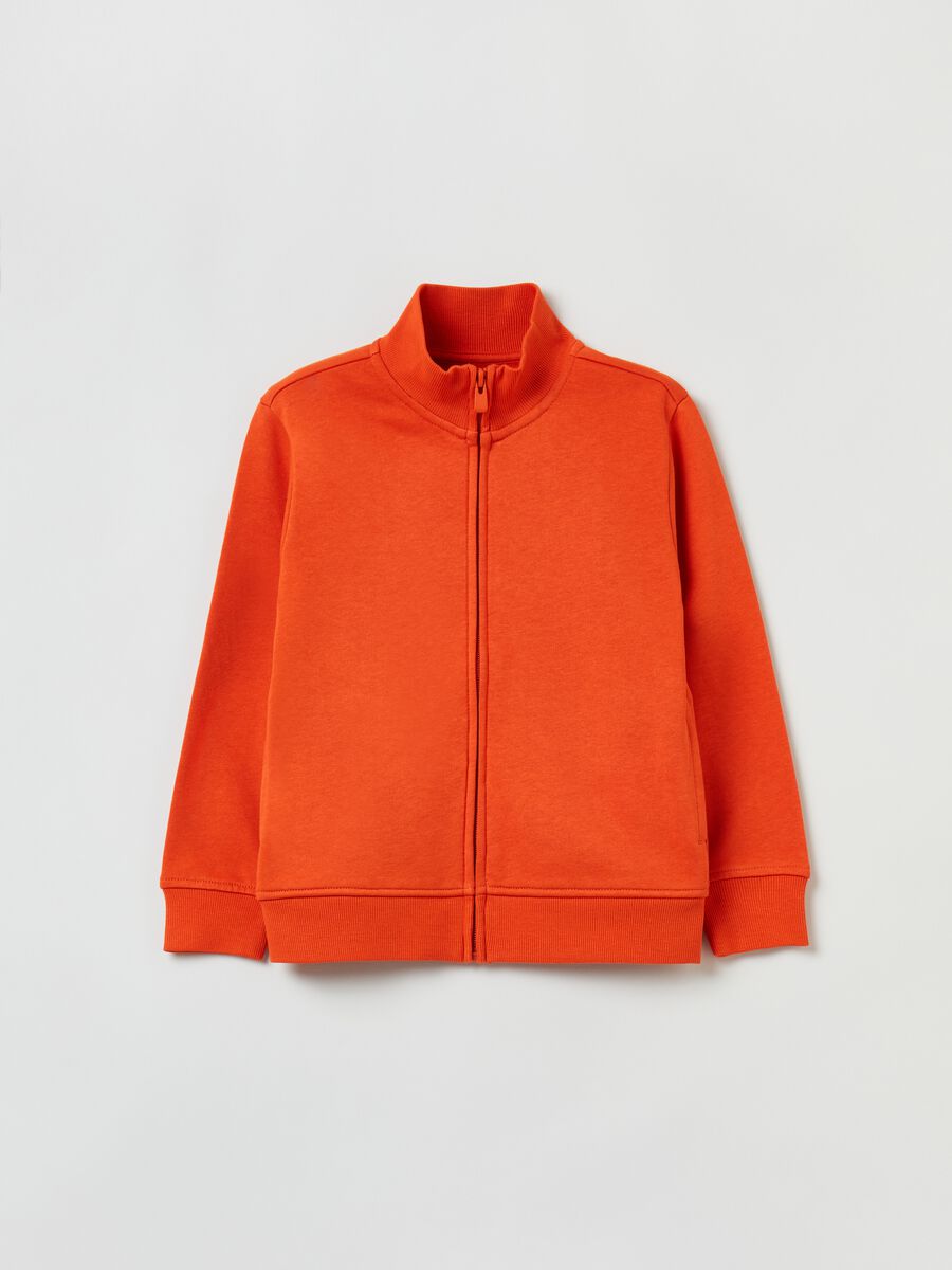 Full-zip in cotone a collo alto_0