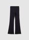 Girls' blue stretch cotton blend flare leggings_4