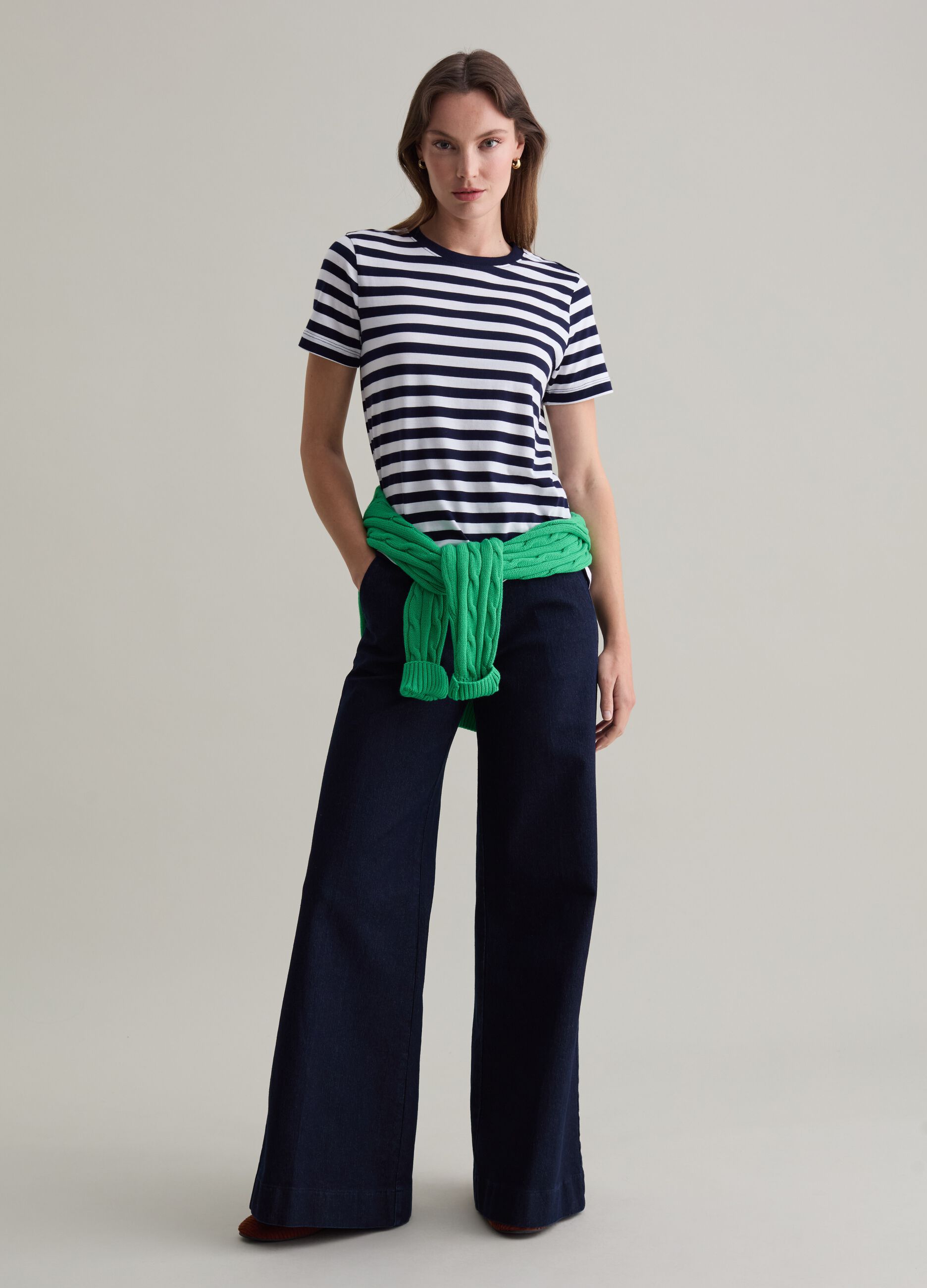 PIOMBO T-shirt in cotone Supima a righe