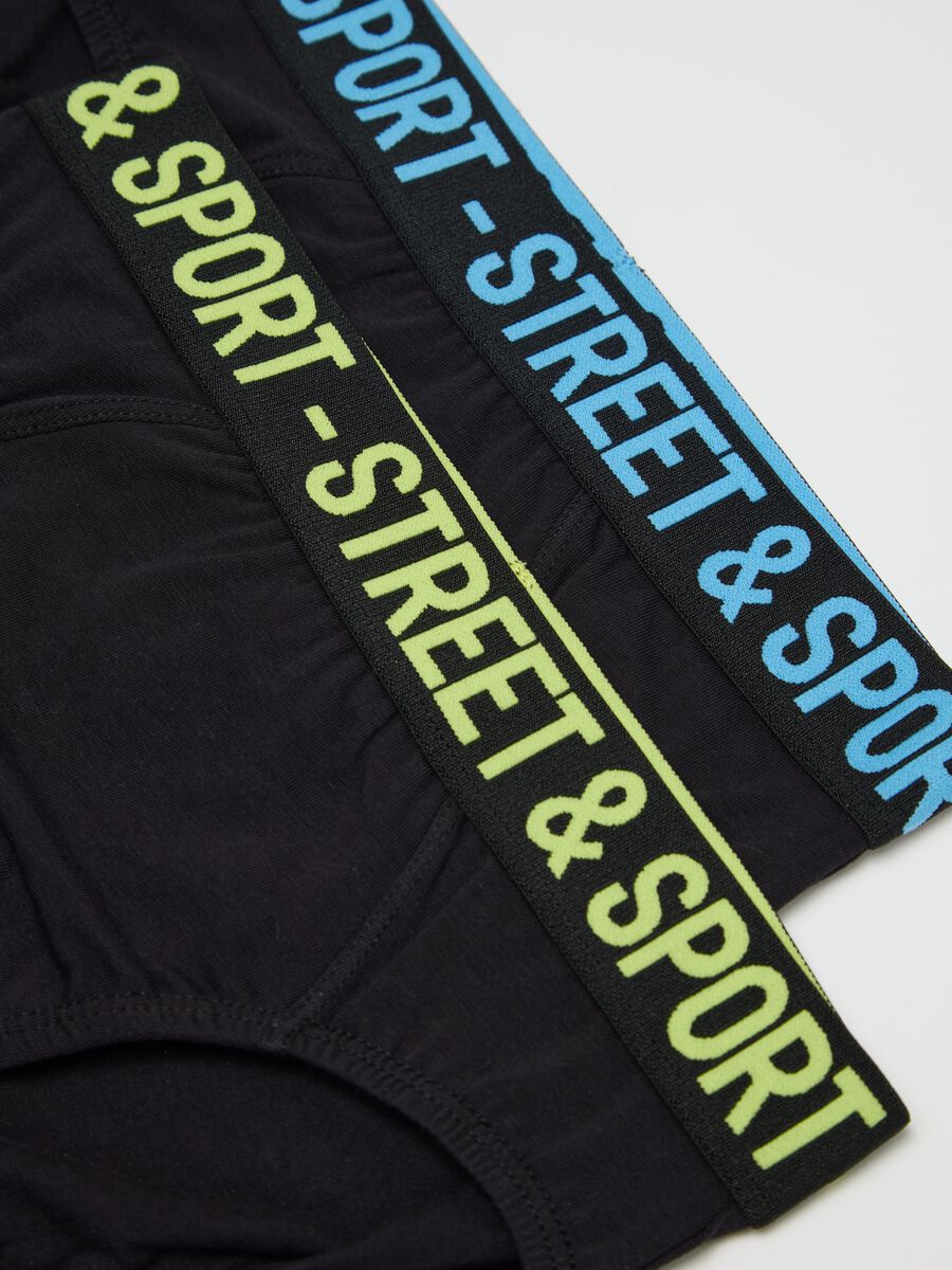 Slip da bambino in cotone elasticizzato nero_2