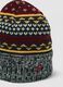 Multicolour beanie with jacquard pattern and embroidery_3