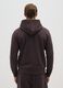 Brown regular fit cotton blend hoodie with zip_2
