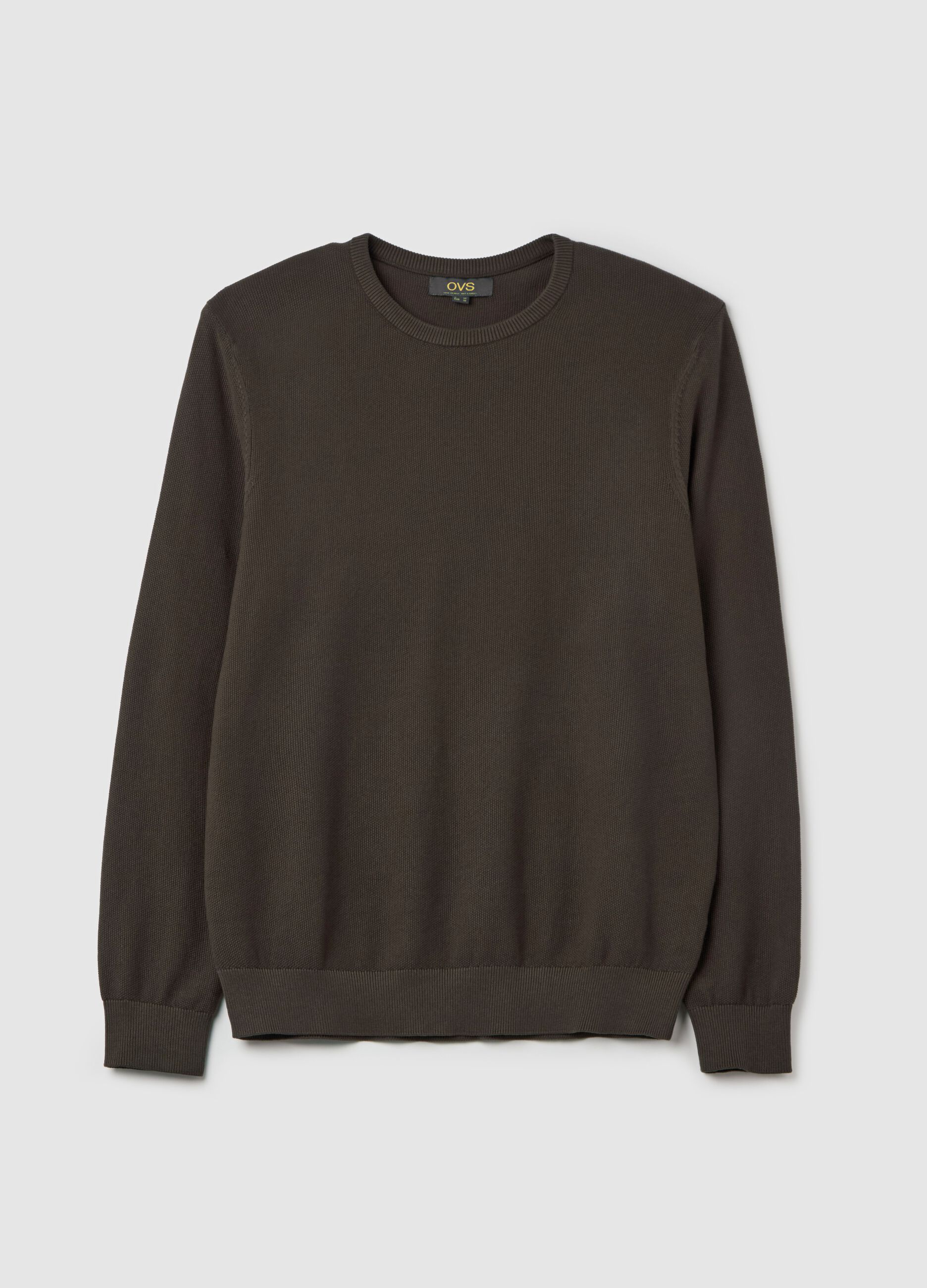Cotton pullover with micro weave
