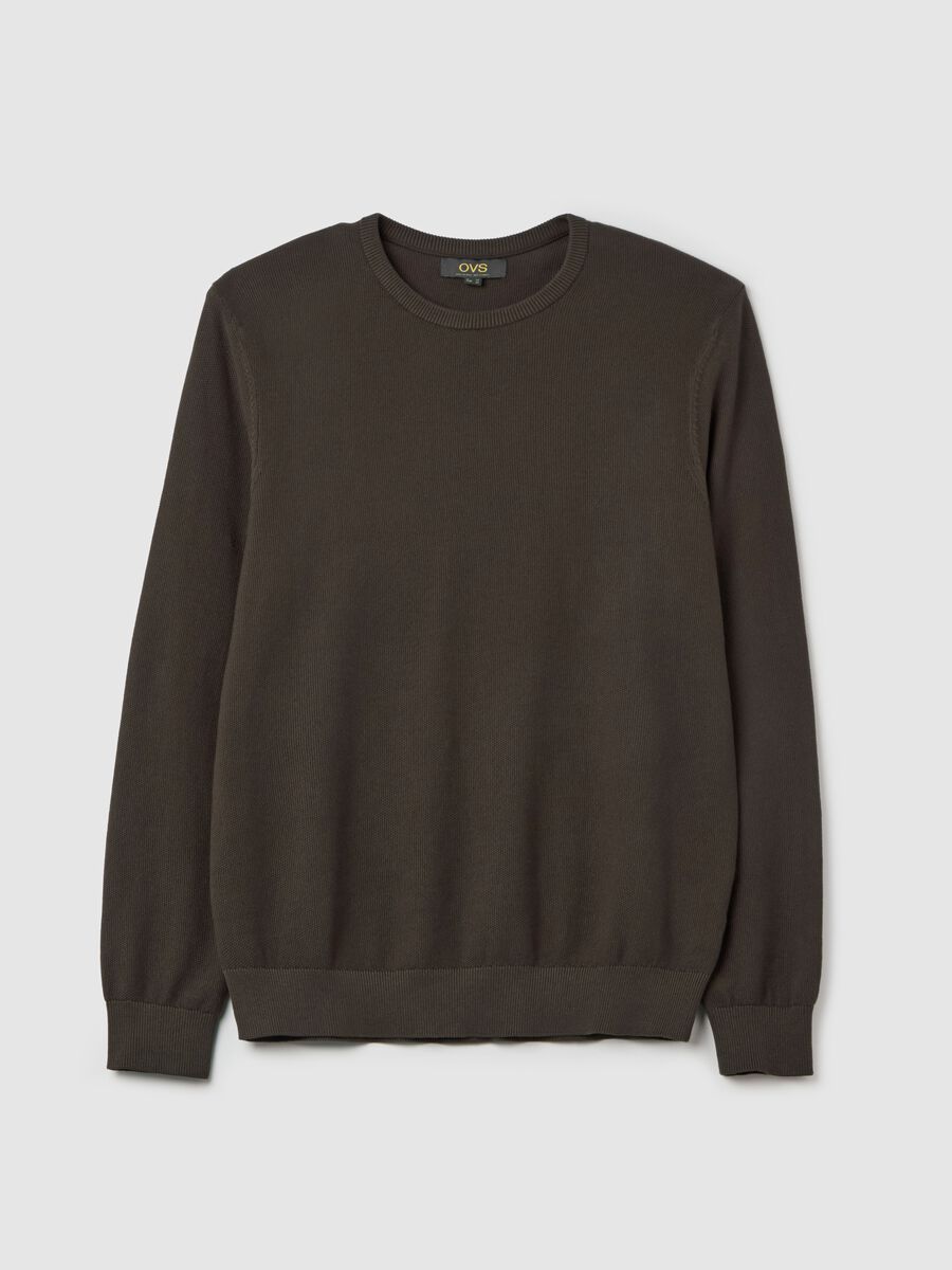 Cotton pullover with micro weave_4