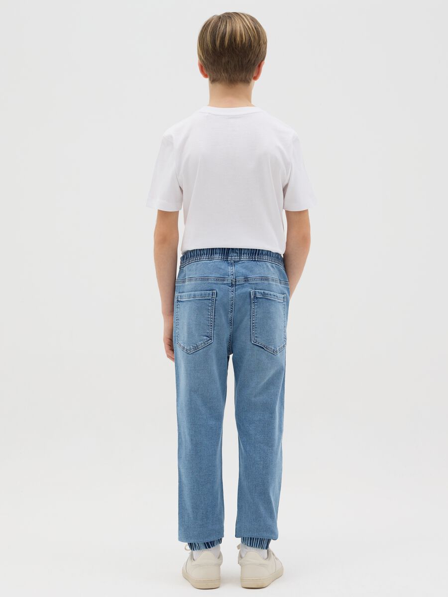Joggers in denim con coulisse _2