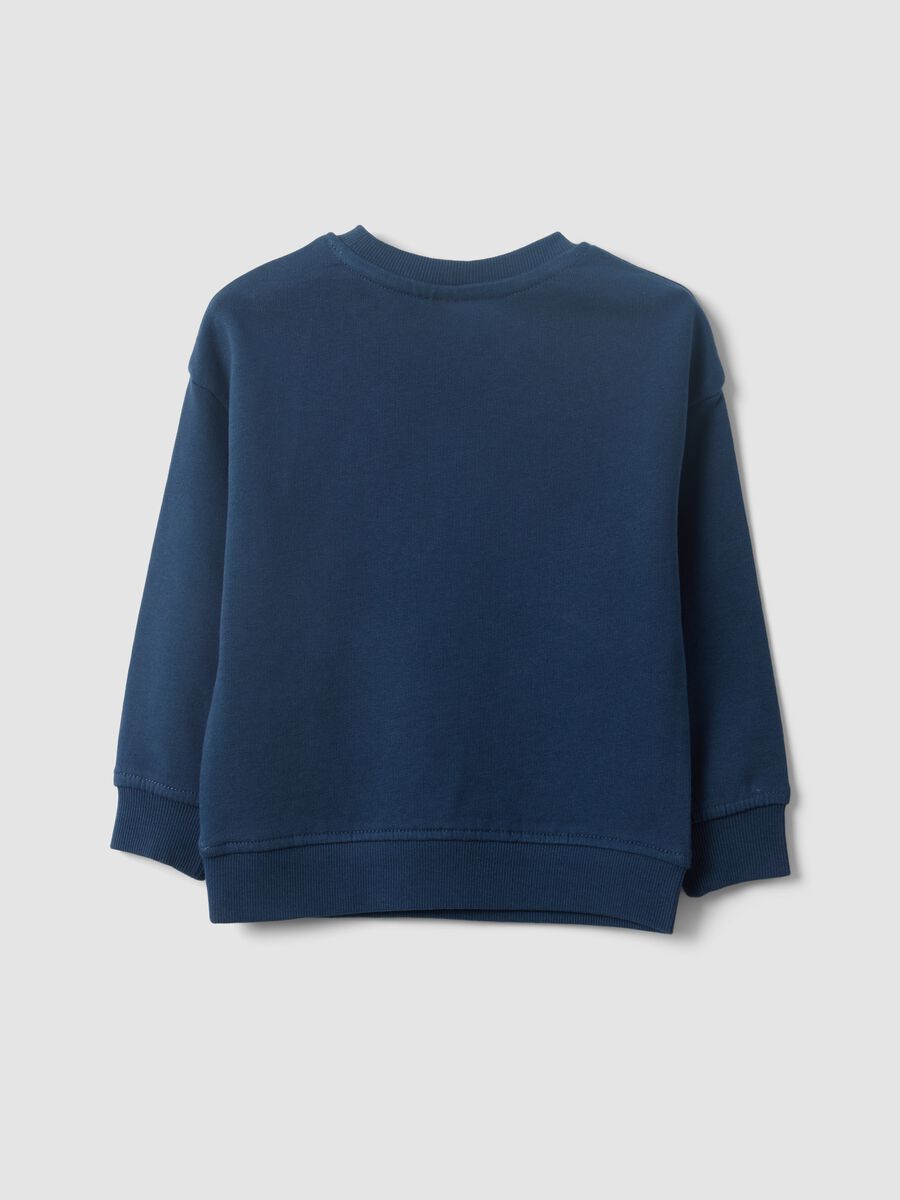 Blue oversized sweatshirt in pure organic cotton for boys_1