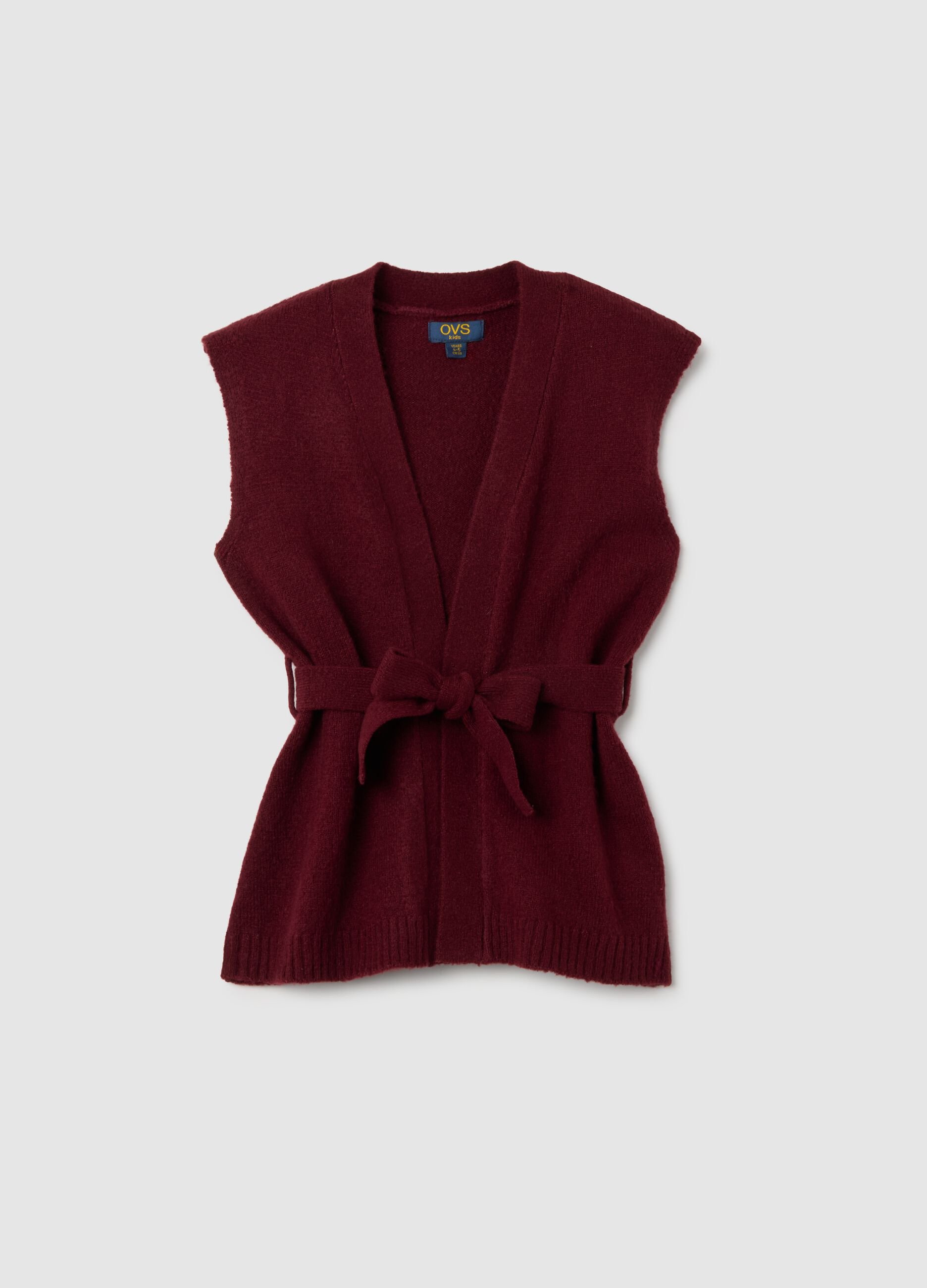 Girls' Red Regular Fit Cardigan