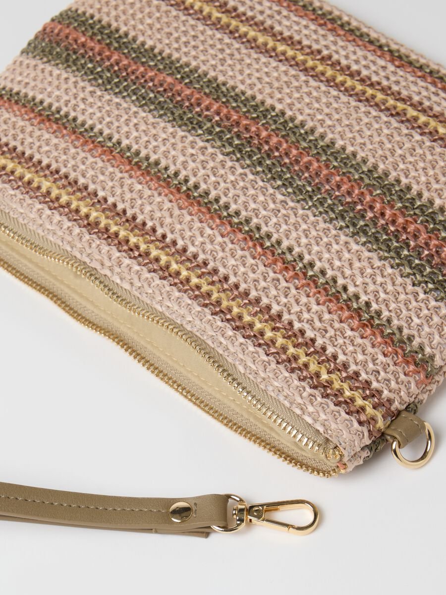 Multicolour striped clutch with strap_2