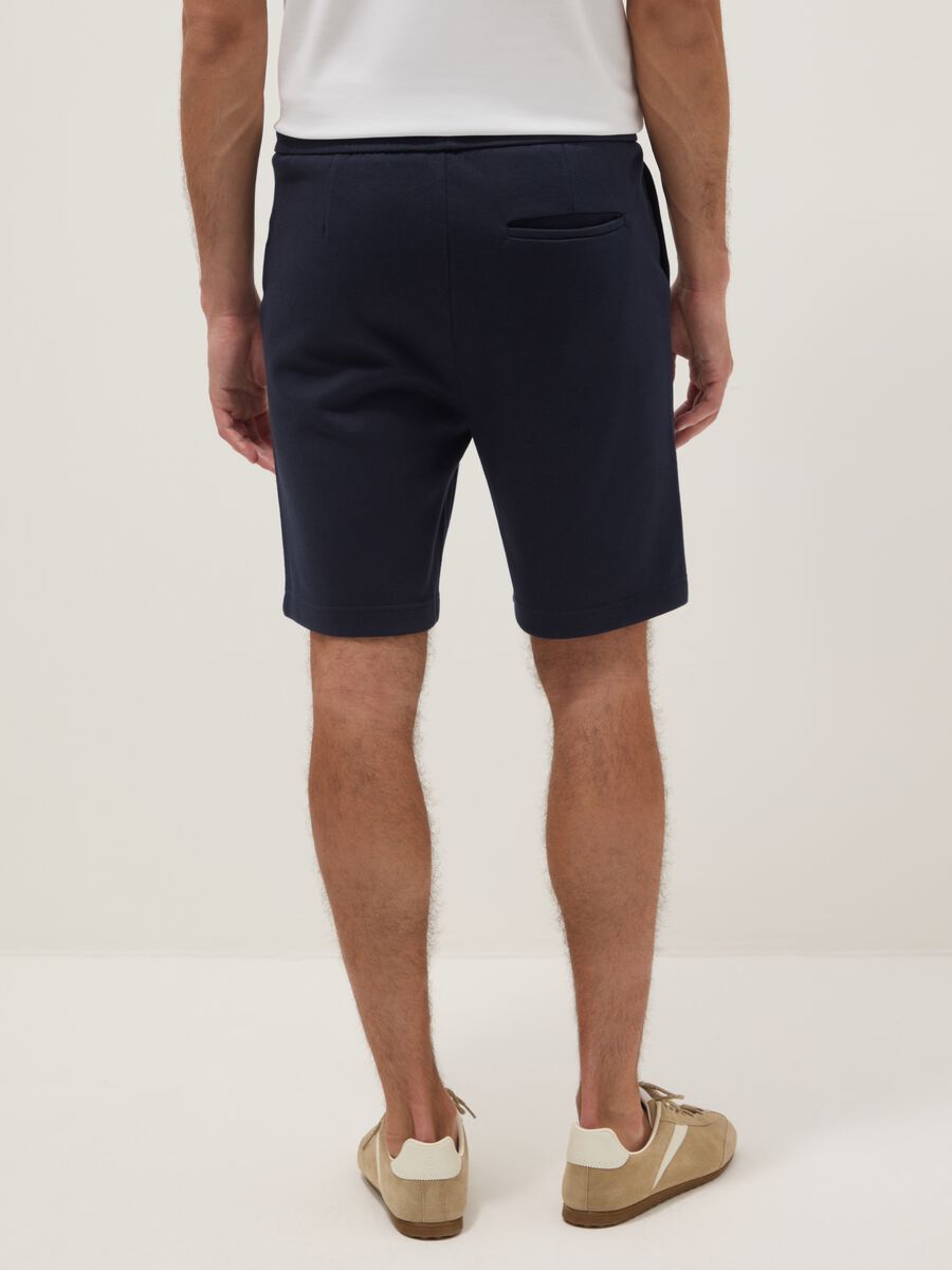 Blue pure cotton shorts with elasticated waist, regular fit_2