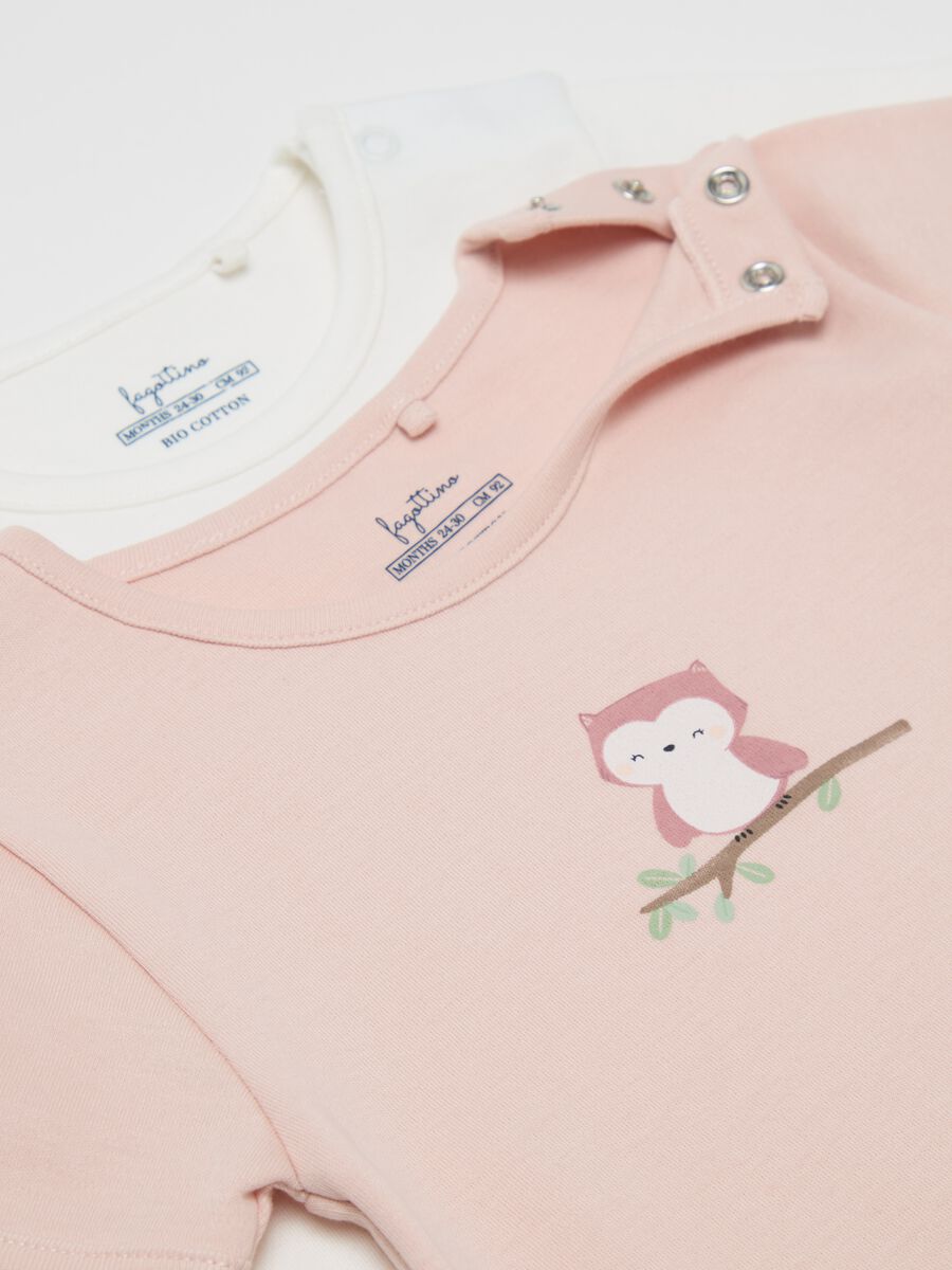 Two-pack organic cotton bodysuits with print_2