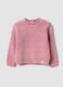 Mauve ribbed crew-neck jumper with oversized fit_0