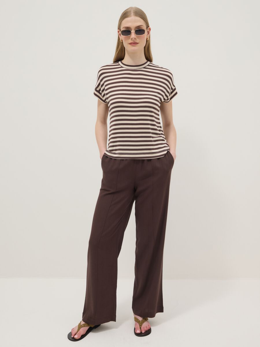 Regular-fit multicolour striped stretch viscose T-shirt_2