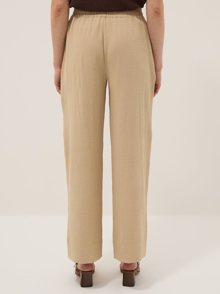Beige wide-leg trousers with elasticated waist_2