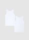 Two-pack of boys' white stretch cotton vests with regular fit_1
