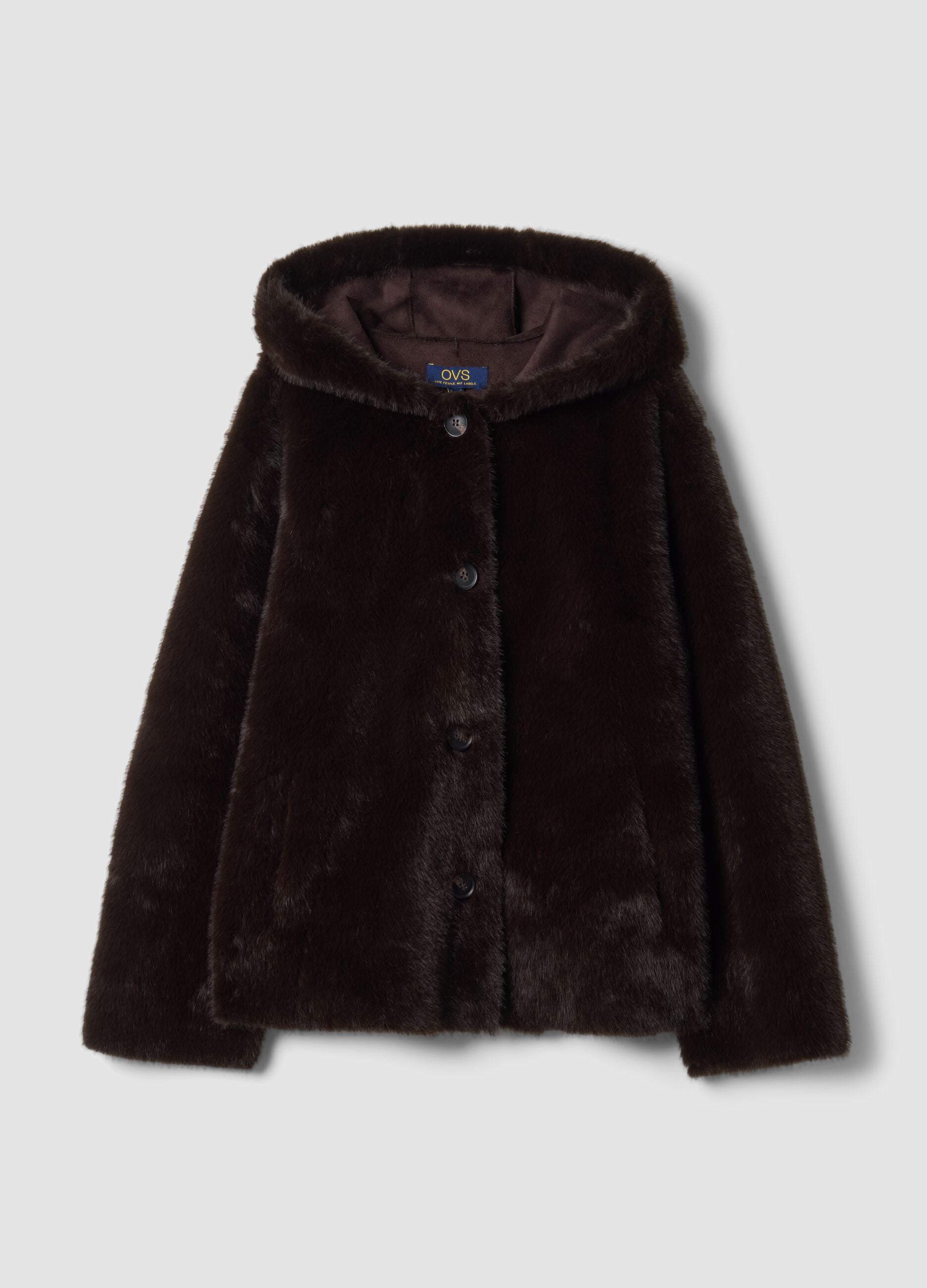 Brown regular-fit hooded jacket