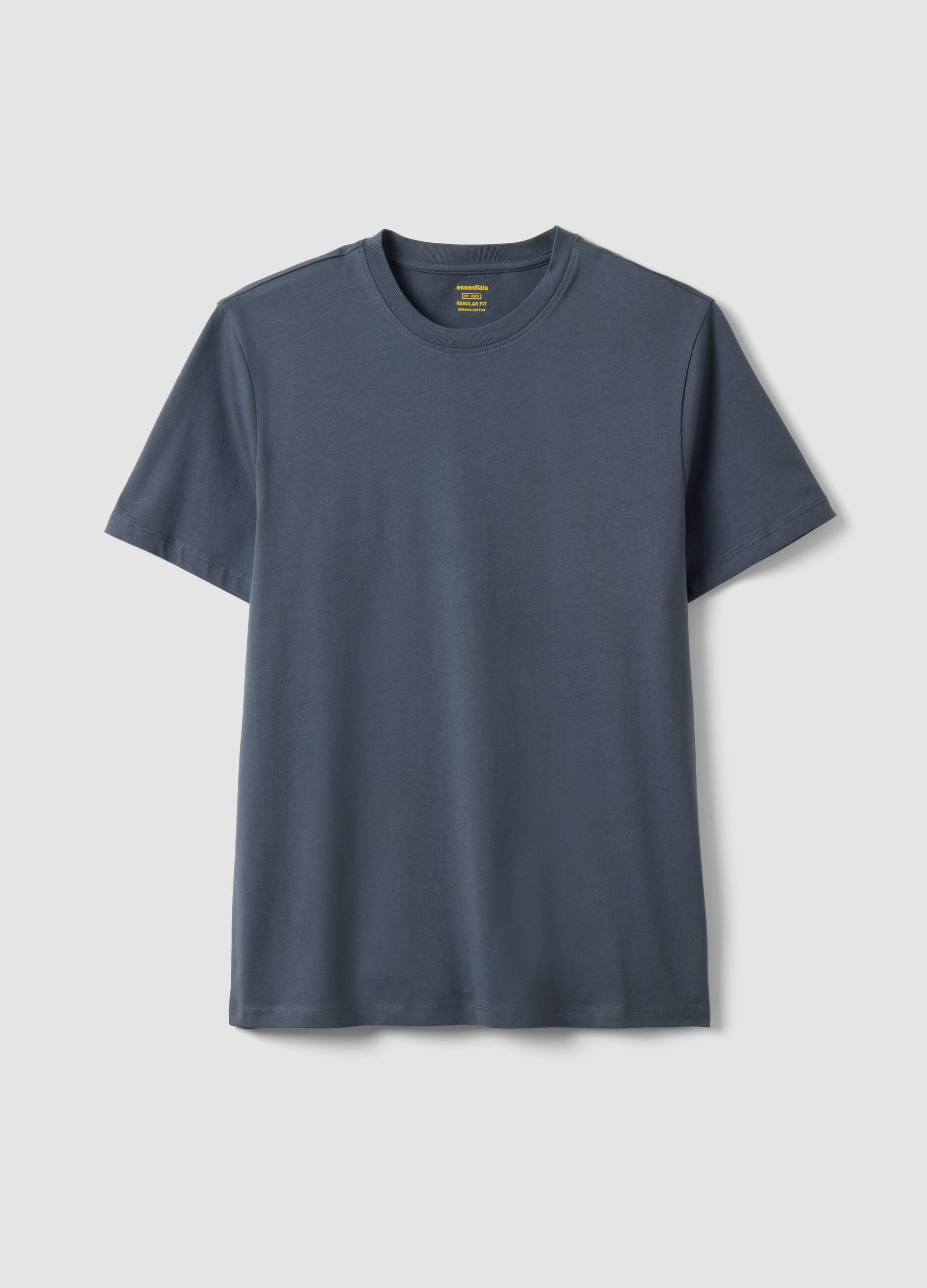 Blue pure cotton short sleeve T-shirt regular fit