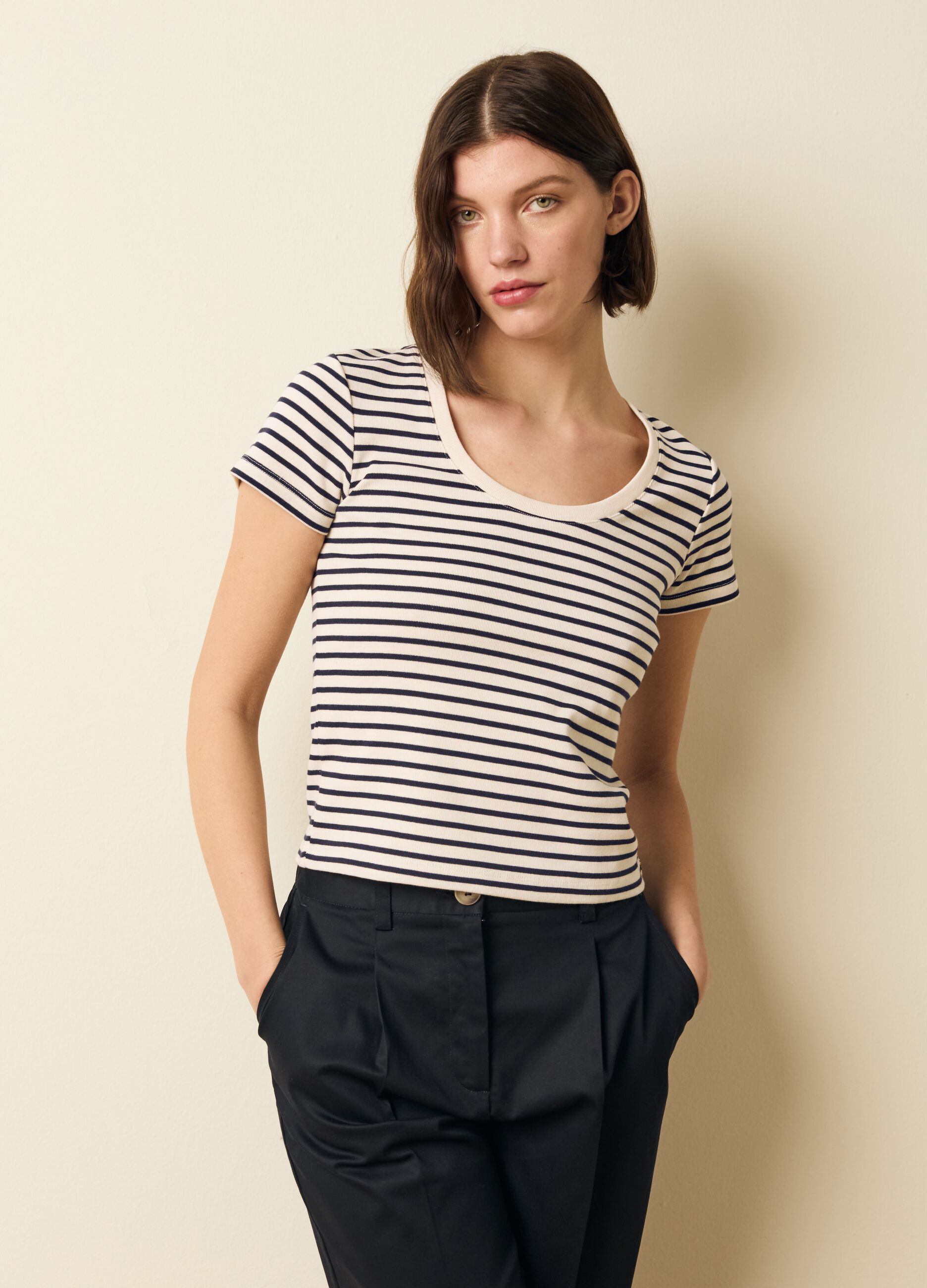 Striped cotton T-shirt