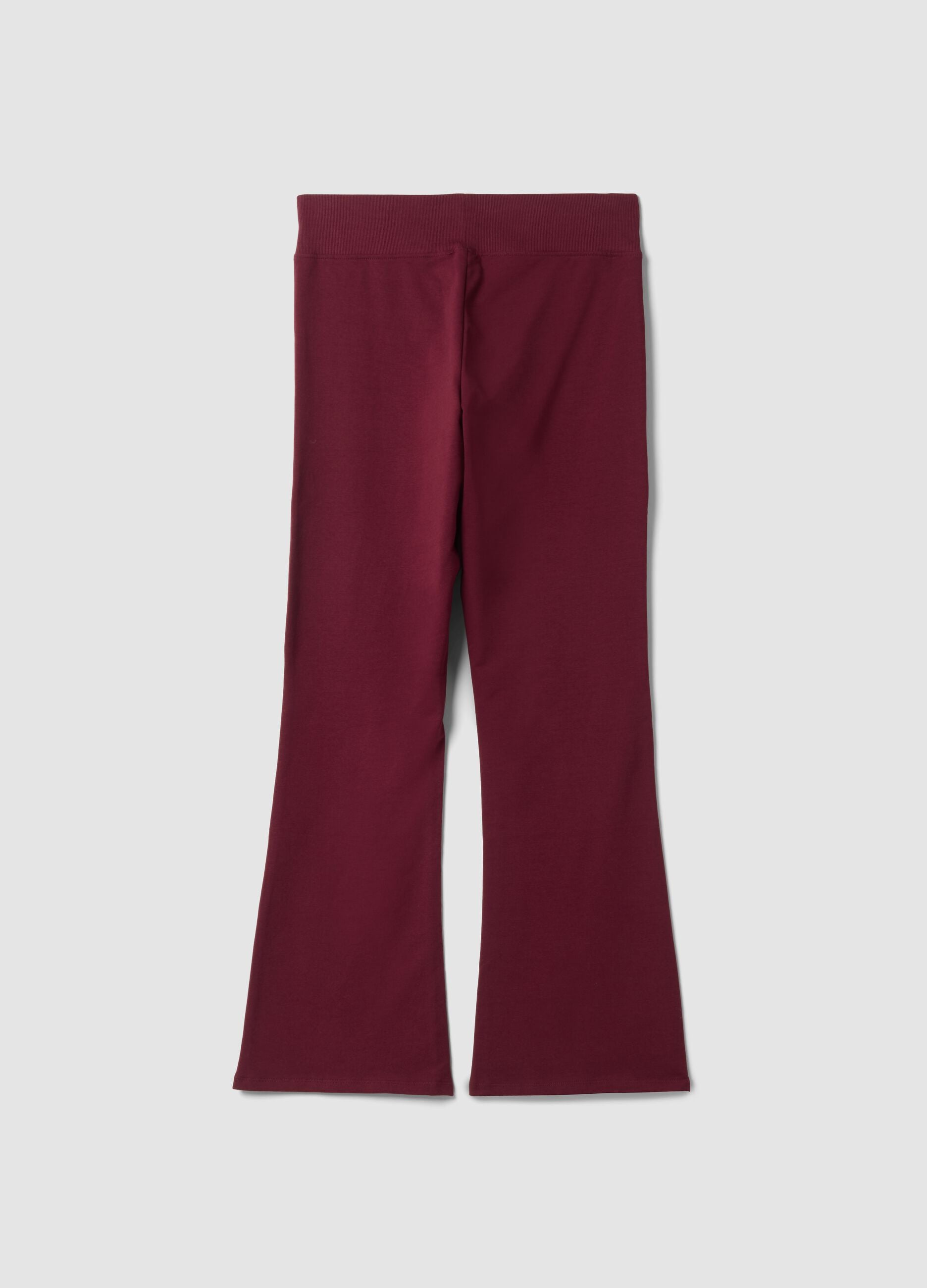 Red bootcut stretch-cotton trousers