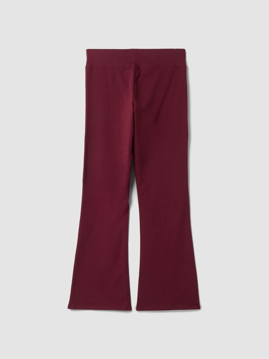 Red bootcut stretch-cotton trousers_2