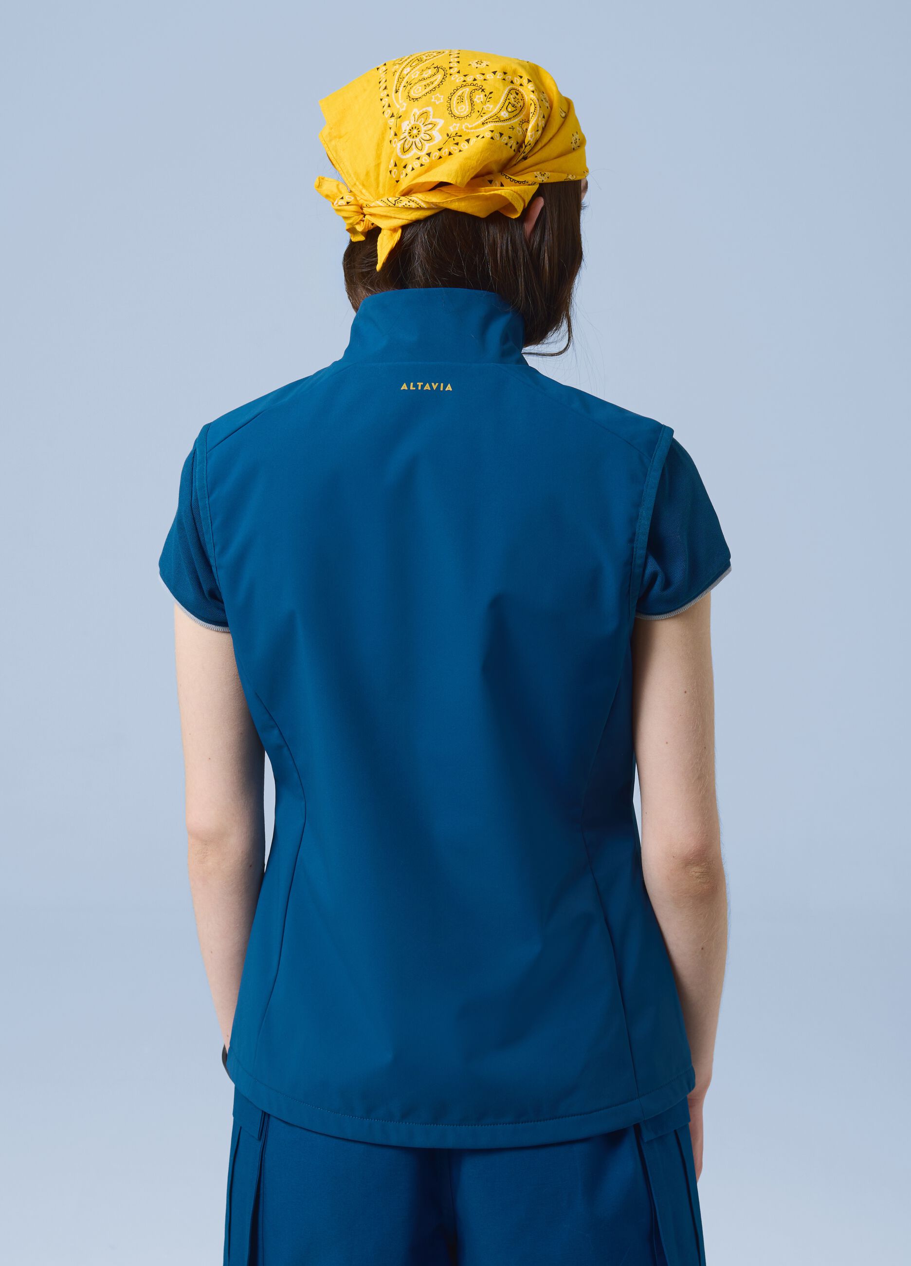 Gilet antivento blu in tessuto elasticizzato con zip ALTAVIA SAILING