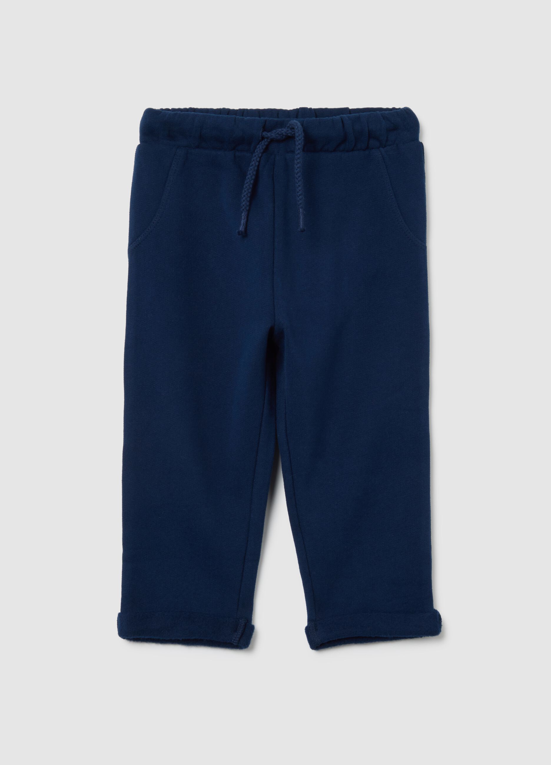 Baby blue jogger trousers in pure cotton regular fit