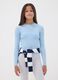 Sky-blue fitted viscose-blend cable-knit crew-neck jumper for girls_1