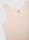 Beige regular fit stretch cotton vest with lace trim_1