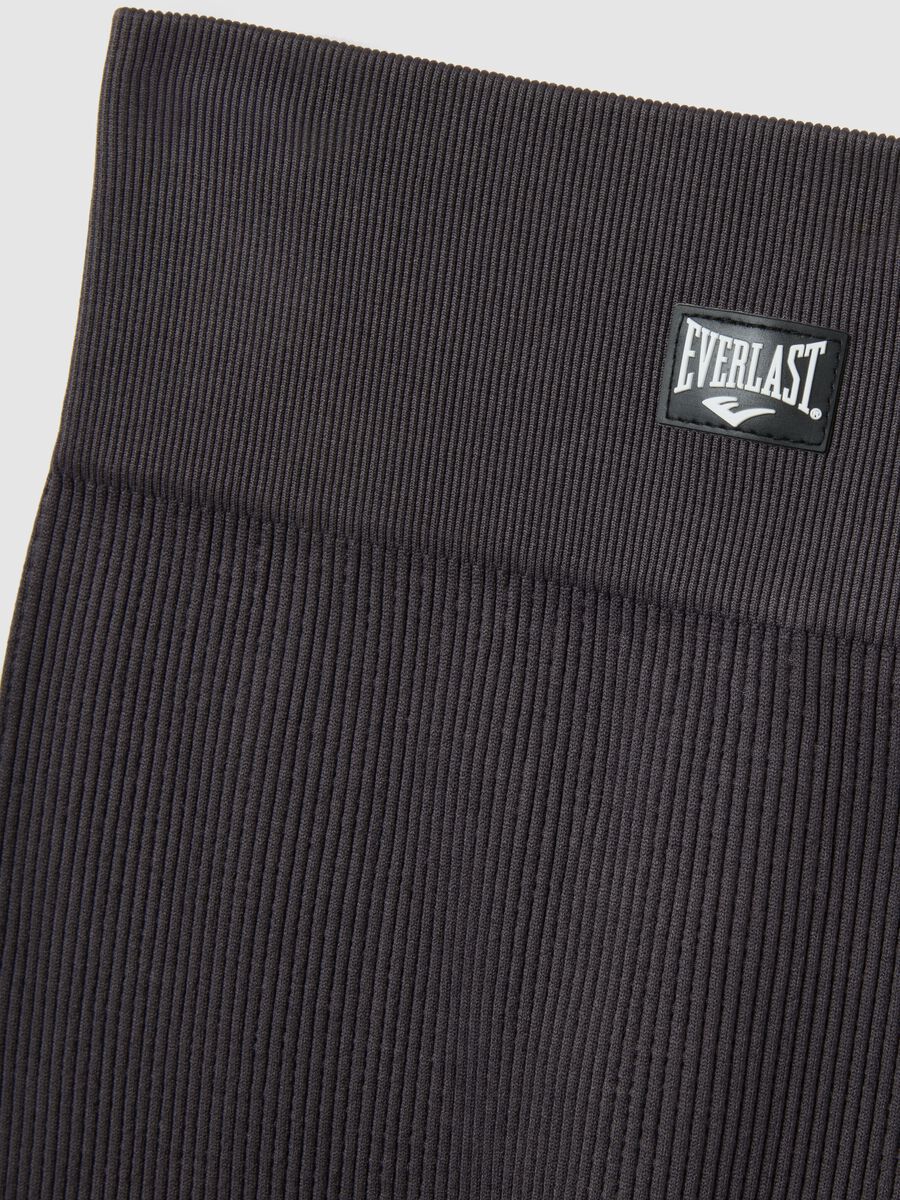 Leggings lunghi grigi a righe regular fit con logo Everlast_1