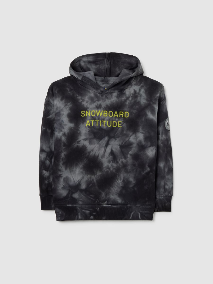 Kids' oversized multicolour tie-dye cotton blend sweatshirt_0