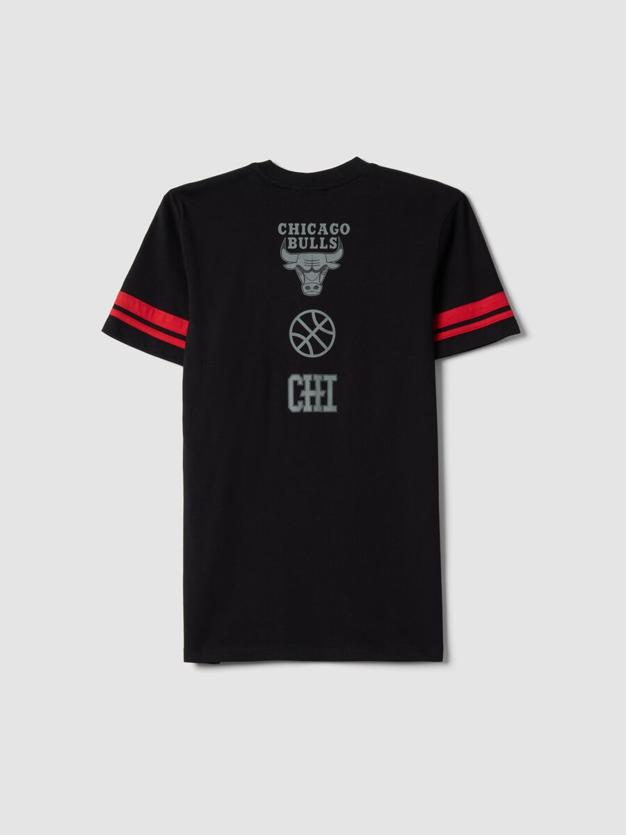 T-shirt in puro cotone nero da ragazzo relaxed fit Chicago Bulls_1
