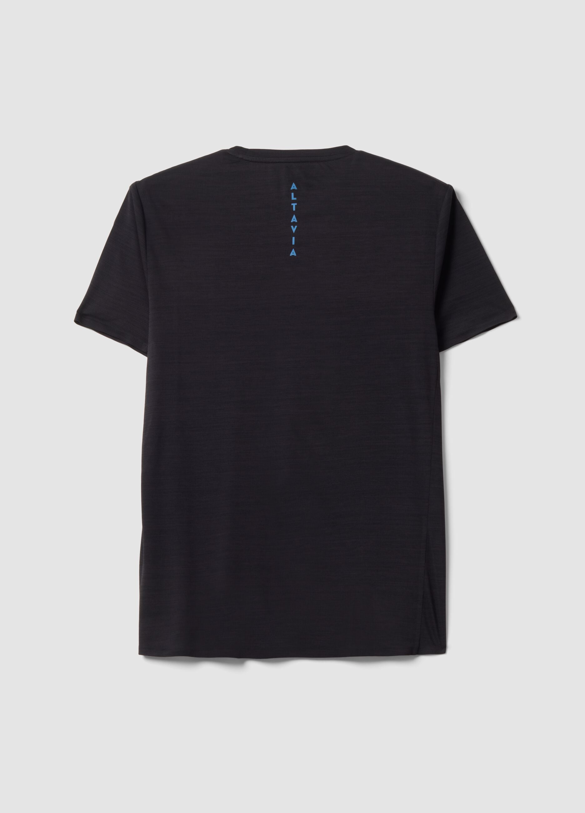 ALTAVIA black breathable technical slim-fit T-shirt