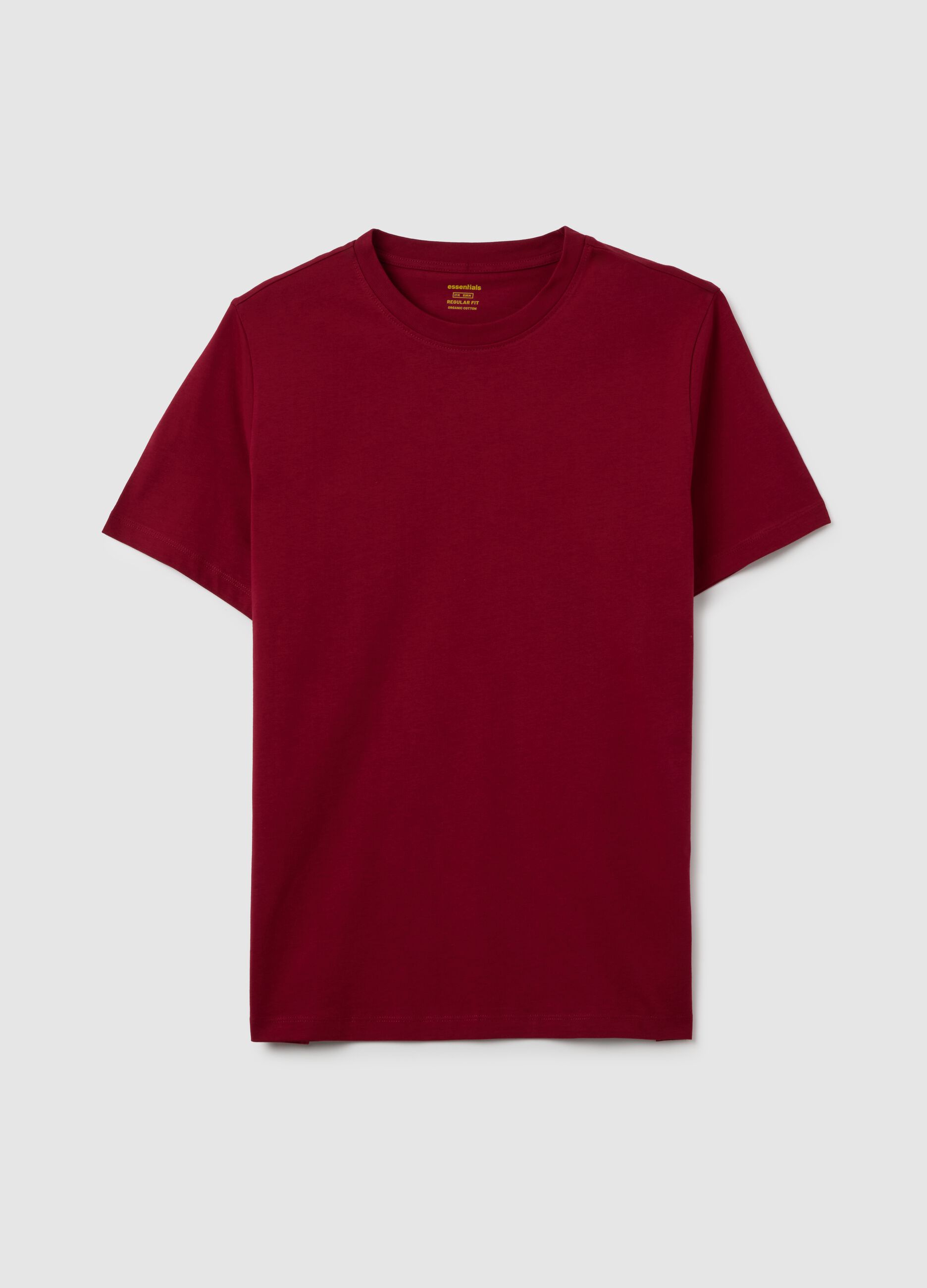 Men's red pure cotton t-shirt