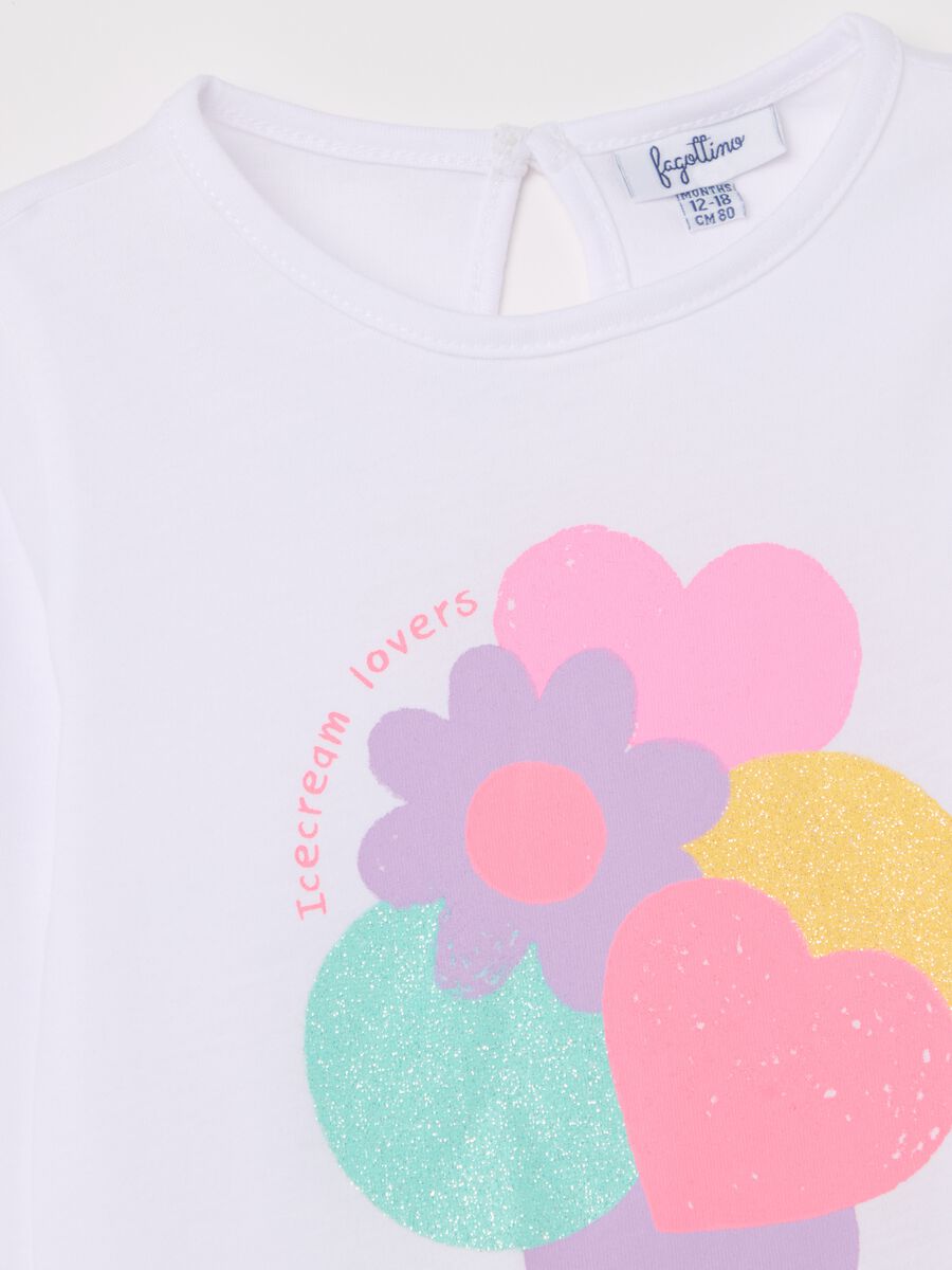 Long-sleeved T-shirt with glitter ice cream print_2