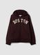 Brown cotton-blend hoodie with "Boston" slogan, relaxed fit_0