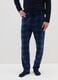 Regular fit blue plaid fleece pyjamas_3
