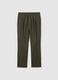 Green regular fit pure cotton twill chino trousers_4