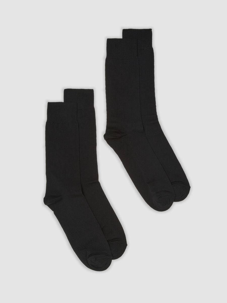 2-pack of black midi socks in stretch cotton_0