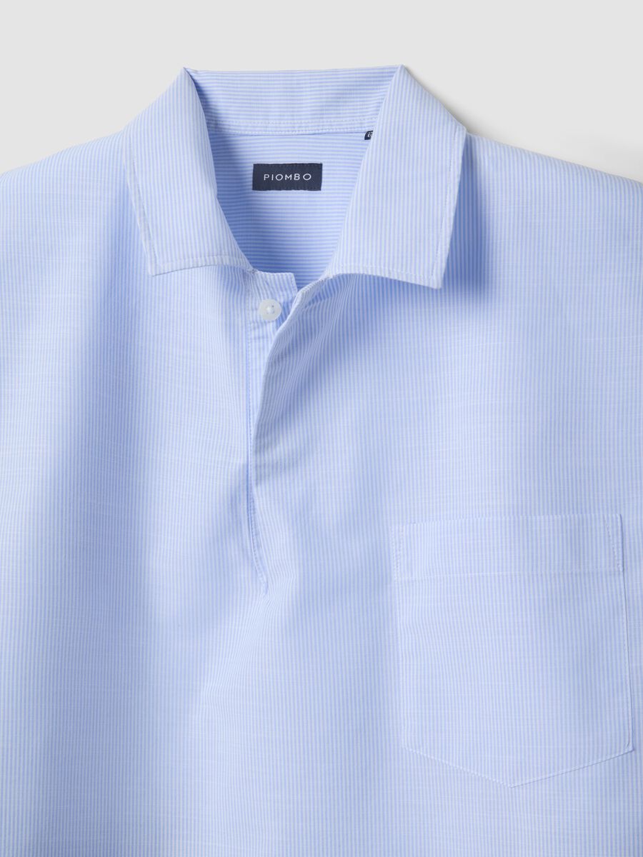 Camicia a maniche corte in puro cotone a righe multicolor regular fit_5