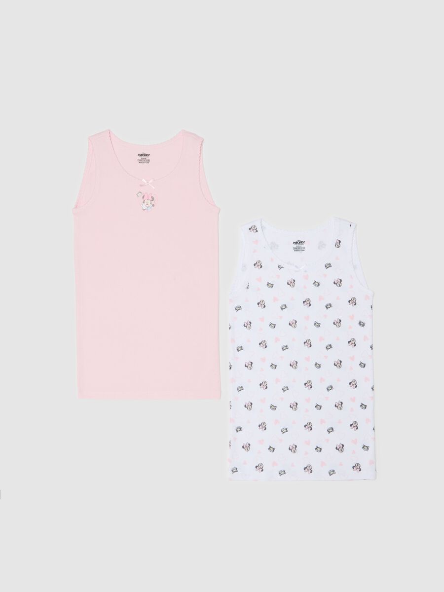 Two-pack organic cotton vests with Minnie Mouse print_0