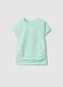 Girls' green slim fit stretch cotton T-shirt_0