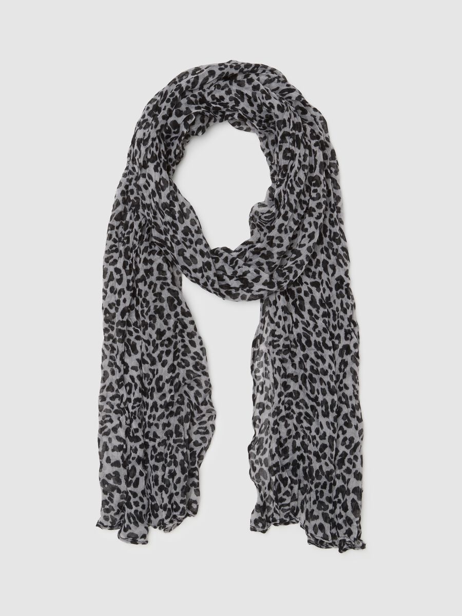 Multicolor Leopard Print Scarf_0